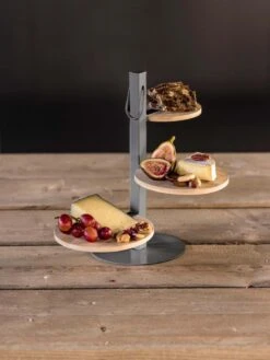 Gusta Etagère Naturel / Zwart D 16 H 30,5 Cm -Bekend Keukenartikelen Winkel 8712628323943 2 1