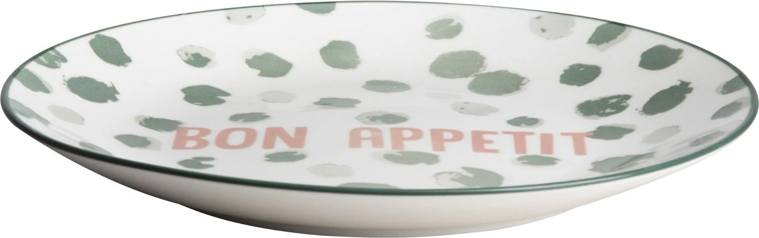 Gusta Bord Sardientjes Wit / Groen D 16,5 H 2,8 Cm 2 Stuks 4 Gusta Bord Sardientjes Wit / Groen D 16,5 H 2,8 Cm 2 Stuks - Afbeelding 2