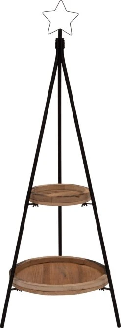 Intratuin Etagère Met Ster Naturel / Zwart 41 X 41 X 117 Cm