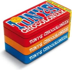 Tony's Chocolonely Stapelblik Met 3 Repen 180 Gr