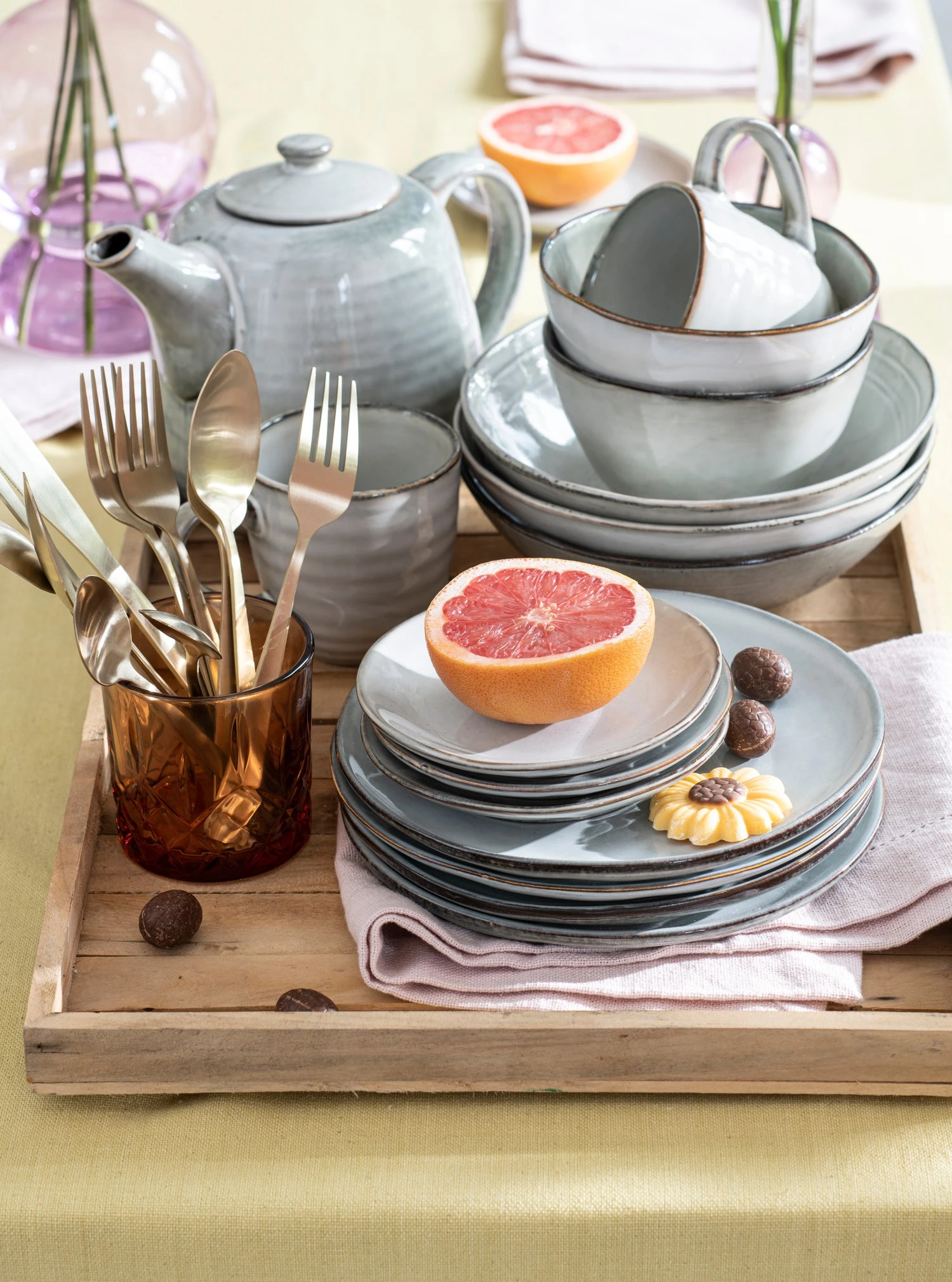 Mica Decorations Theepot Tabo Grijs D 25 H 17,5 Cm 4 Mica Decorations Theepot Tabo Grijs D 25 H 17,5 Cm - Afbeelding 2