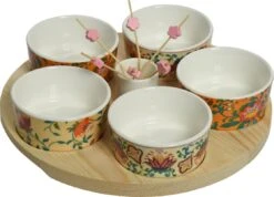 Decoris Tapasset Ebru Multi D 25 H 6 Cm 7-delig