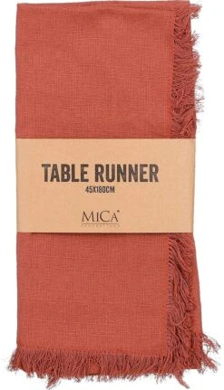 Mica Decorations Tafelloper Villia Bruin 180 X 45 Cm -Bekend Keukenartikelen Winkel 8720362172734 2